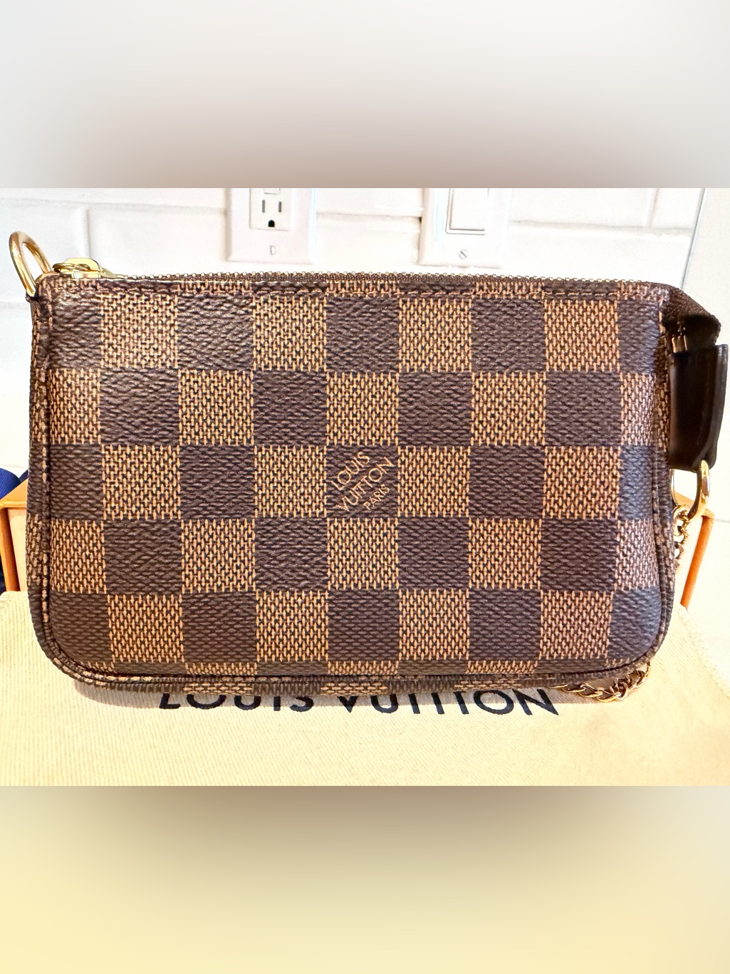 Louis Vuitton Mini Poschette Accessoires In Damier Ebene